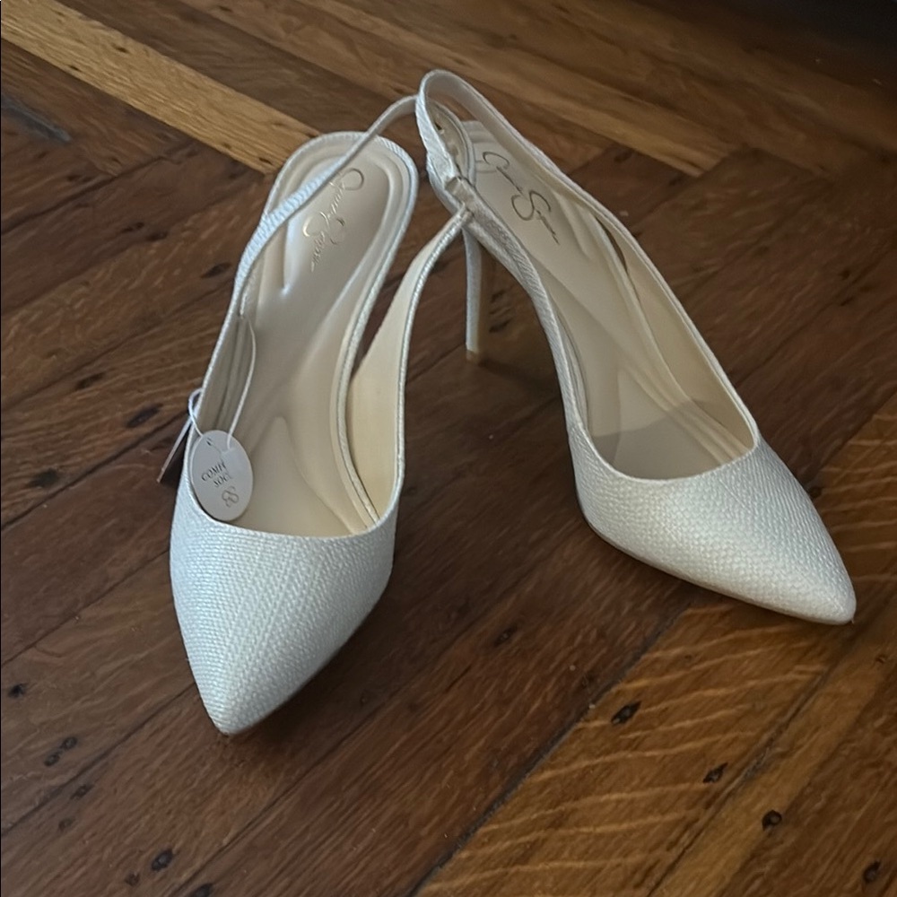 Jessica Simpson White Stiletto Heels